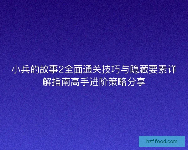 小兵的故事2全面通关技巧与隐藏要素详解指南高手进阶策略分享