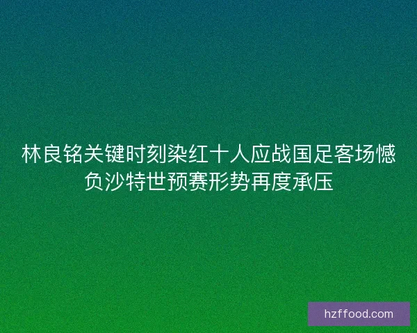 林良铭关键时刻染红十人应战国足客场憾负沙特世预赛形势再度承压