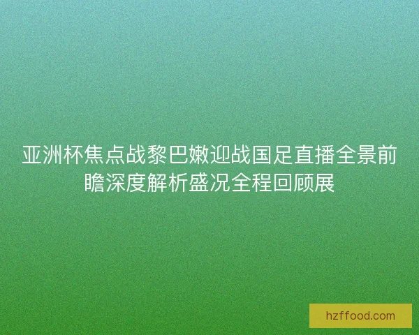 亚洲杯焦点战黎巴嫩迎战国足直播全景前瞻深度解析盛况全程回顾展 亚洲杯焦点战黎巴嫩迎战国足直播全景前瞻深度解析盛况全程回顾展